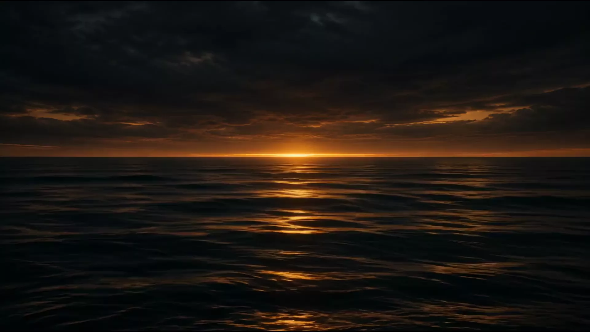 A calm sea before sunrise